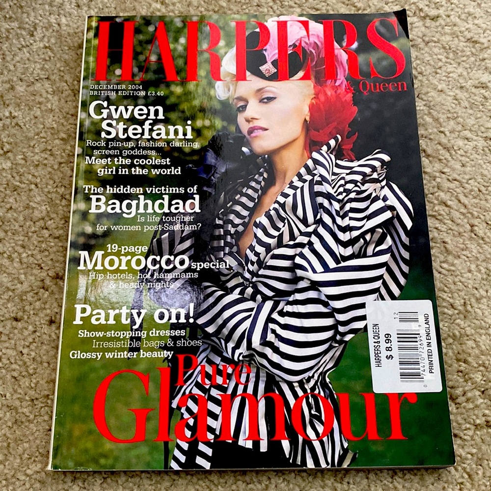 Harpers & Queen. Printed in England. December 2004. Gwen stefani cover.